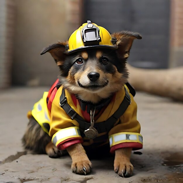 Foto perro bombero ai