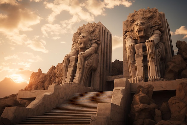 Persepolis Pracht Koning Darius' Hof Temidden van Perzische Grootsheid