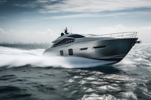 Pershing 9X Schip Jacht Luxe jacht Boot Een cruiseschip Motorboot Transport Watertransport AI