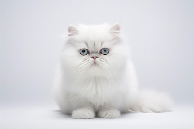 A Persian Cat isolated on white plain background