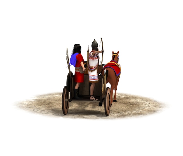 persian chariot, 3d render, illustration