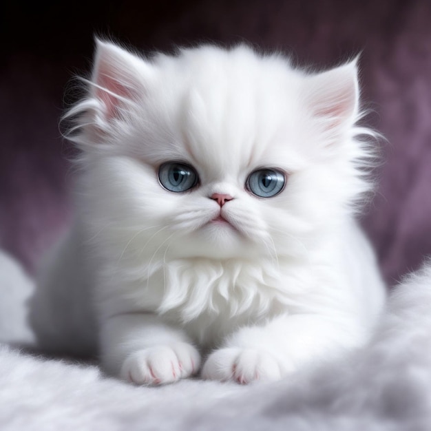 페르시아 고양이 카와이 백색 고양이 애완동물 파란 눈