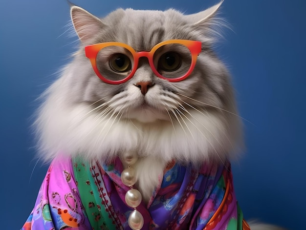 Persian kitten in pride parade Concept of LGBTQ pride AI generated