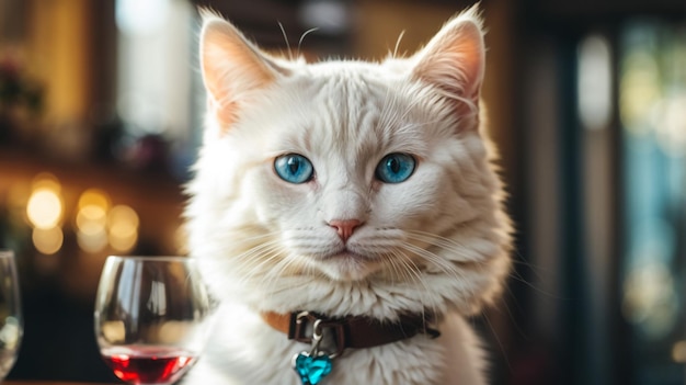 Persian and Turkish Van cats cross breed white color and cat with odd eyes