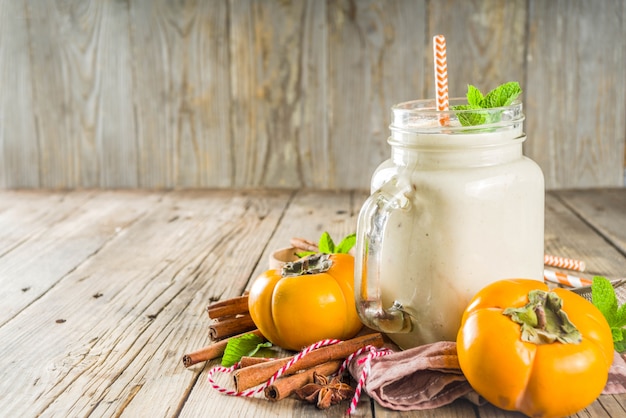 Persimmon smoothie with spices