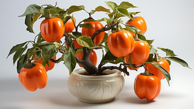 Persimmon on a white background