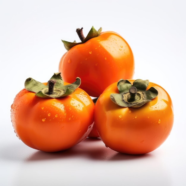 Persimmons isolated on white background generative AI