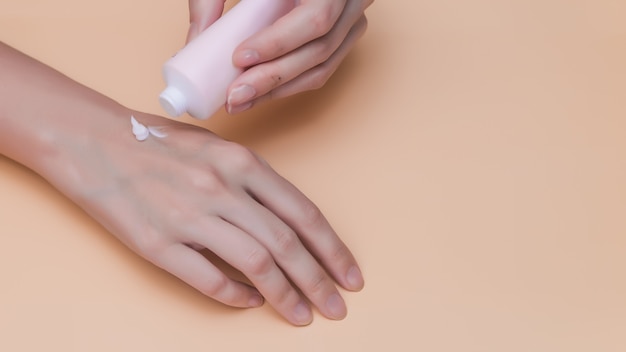 Person applying hand cream