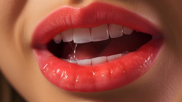 Photo a person biting into a juicy watermelon slice