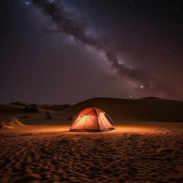 person camping in the desert