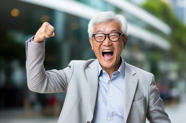 写真 勝利や成功を祝う人