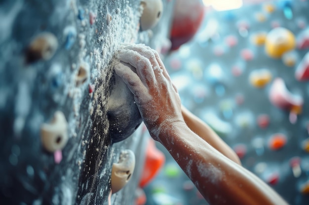 Person Climbing Up Rock Wall