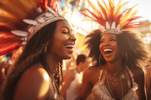 Person in costume having fun at Rio de Janeiro Carnival