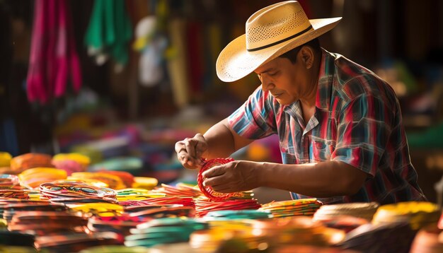 Foto persona con un cappello da cowboy