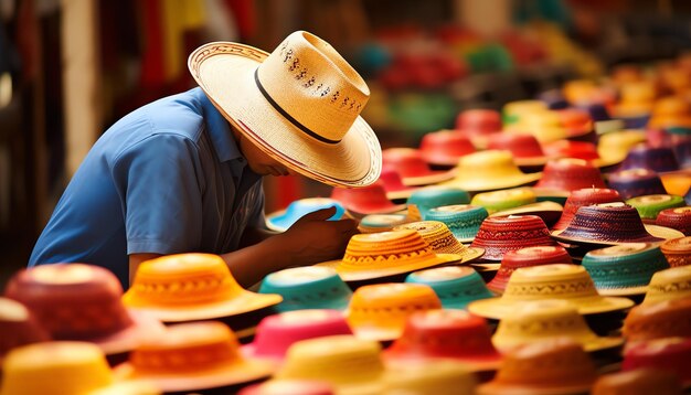 Foto persona con un cappello da cowboy