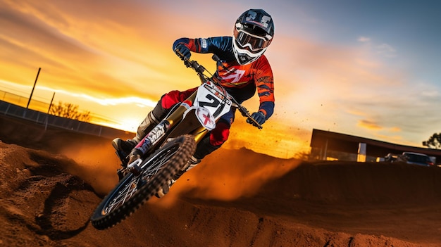a person on a dirt bike is wearing a helmet and number 8