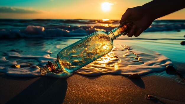 岸に漂ったボトルに書かれたメッセージを見つけた人は予期せぬつながりの旅に導く