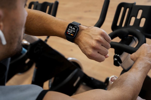 Person doing indoor cycling