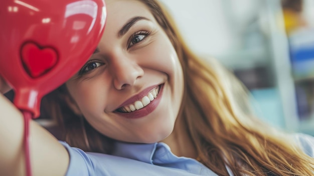 Photo person donating blood with a heartshaped red ball