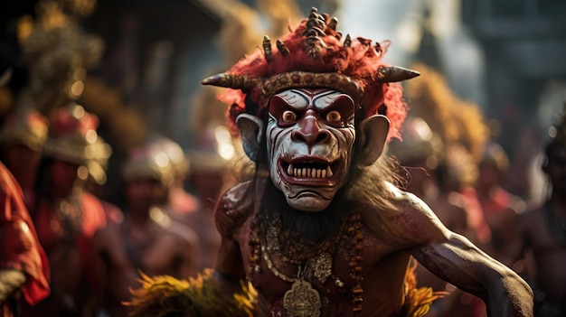 a person dressed as a clown with a mask on it