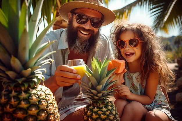 A person enjoying a glass of pineapple juice by the pool