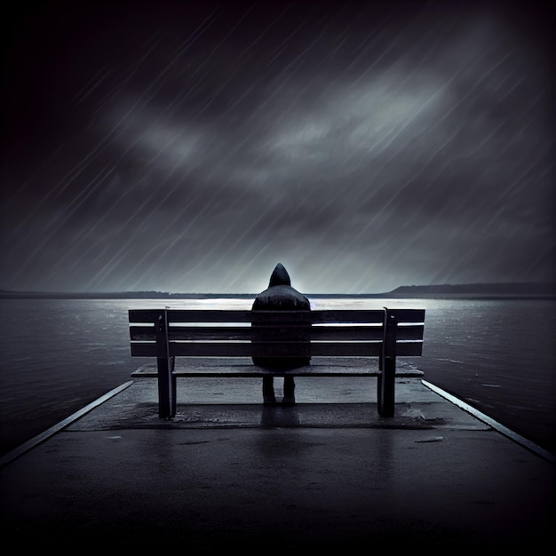 Premium Photo | A person feeling loneliness, a surreal illustration