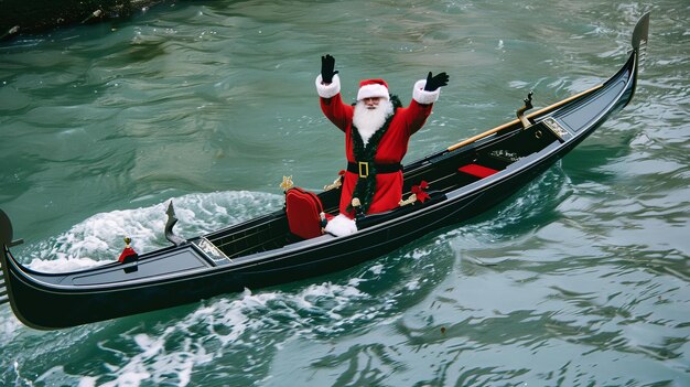 Foto persona in una gondola a venezia, in italia