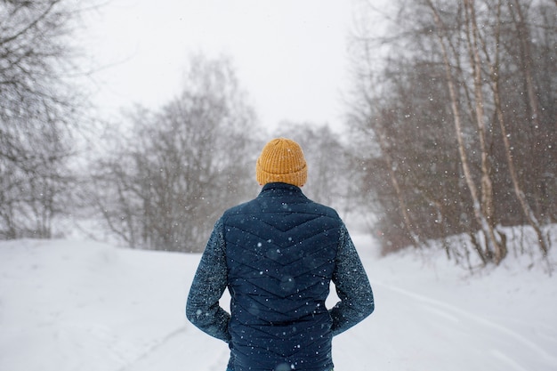 Person having fun in the winter season