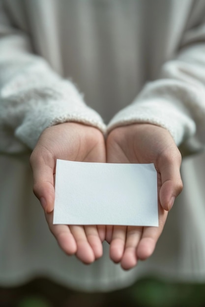 A person holding a blank piece of paper in their hands ai