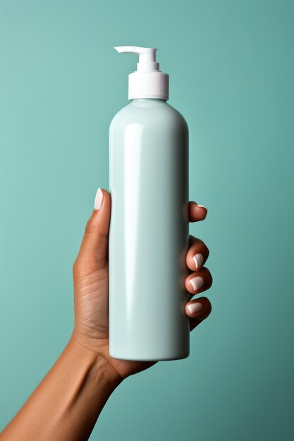 A person holding a bottle of liquid in their hand imaginary illustration drinking bottle mockup