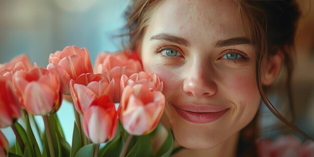 Person Holding a Bouquet of Orange Tulips