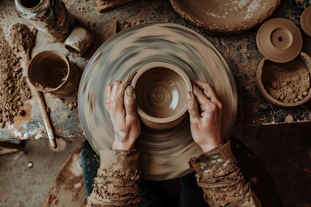 Photo a person holding a bowl with the hands on the front and the other hand holding a bowl