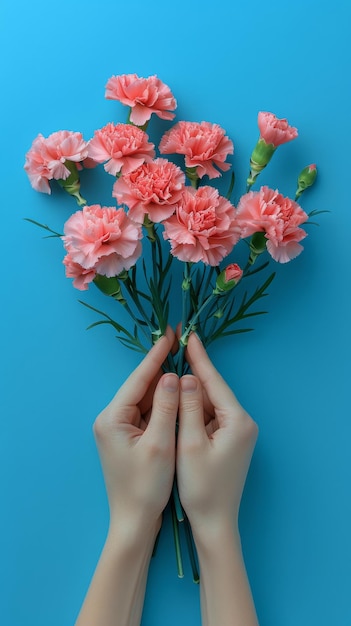 Person Holding Bunch of Pink Flowers