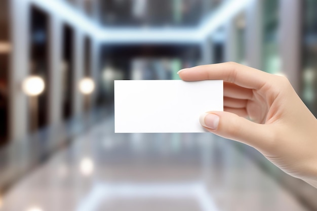 A person holding a business card in their hand generative ai image