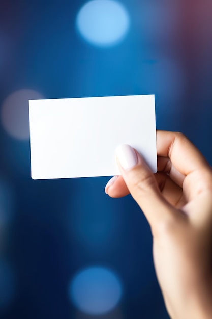 Генеративный ИИ-изображение человека с визитной карточкой в руке