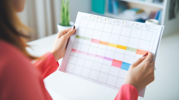 a person holding a calendar