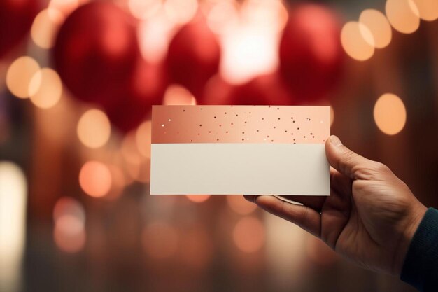 Foto una persona in possesso di una carta su cui è scritto 