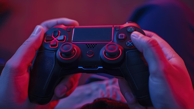 Photo a person holding a controller with the number 3 on it
