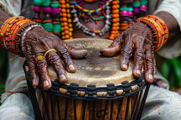 Person Holding a Drum Close Up