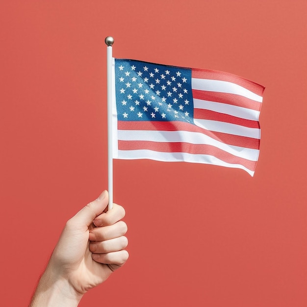 A person holding a flag that says usa on it