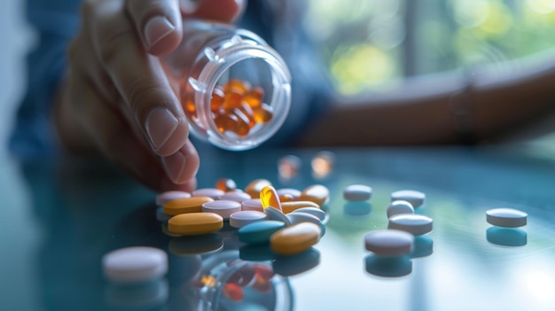 Person Holding Glass Jar Filled With Pills