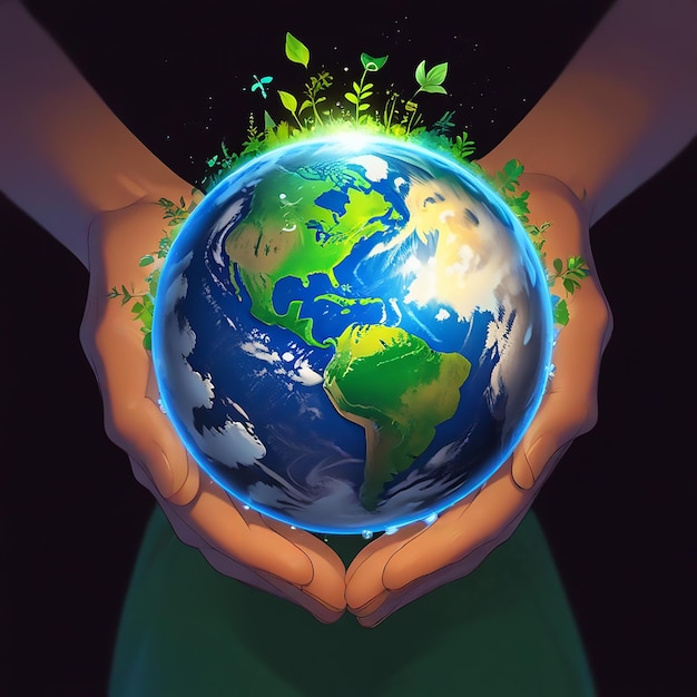 a person holding a globe with the world on it