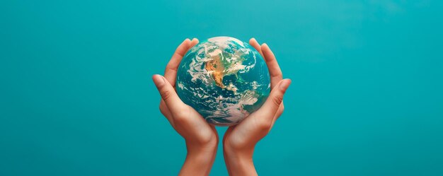 a person holding a globe with the world in their hands