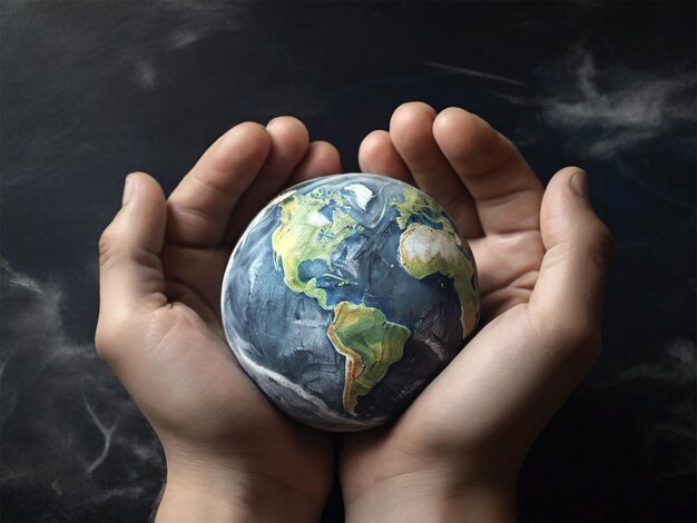 a person holding a globe