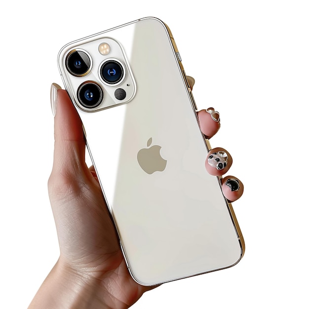 a person holding an iphone with the back of their hand