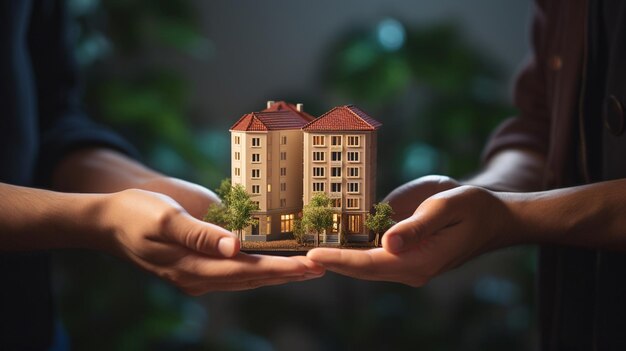 A person holding a model of a house in their handsAIGenerative AI