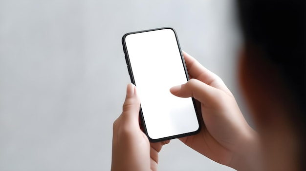 A person holding a phone with a blank screen