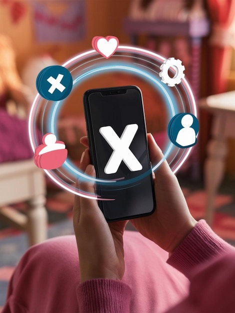 Photo a person holding a phone with the x on it