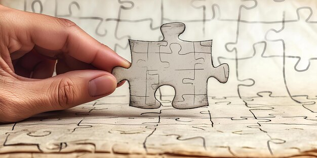 A person holding a piece of a puzzle