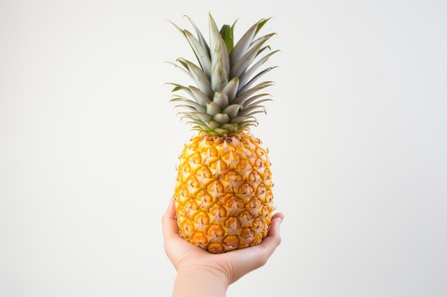 A Person Holding A Pineapple In Their Hand